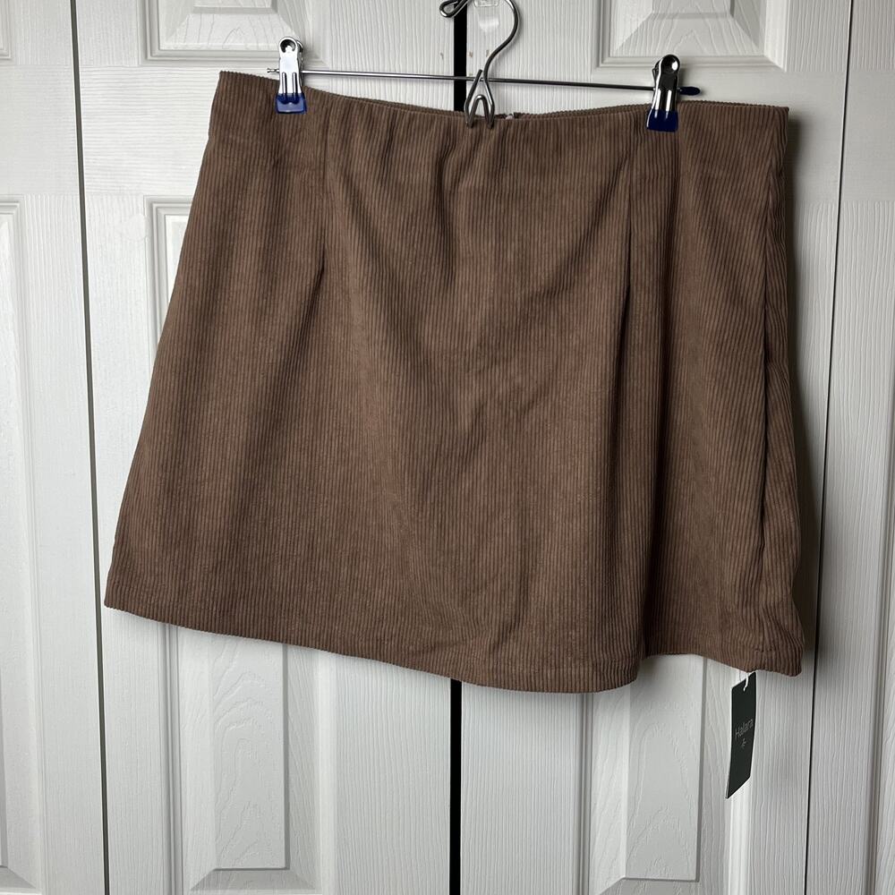 Halara Skirt Womens XL Long Brown Acorn Corduroy AuraCord Cloud 2-Way Stretch